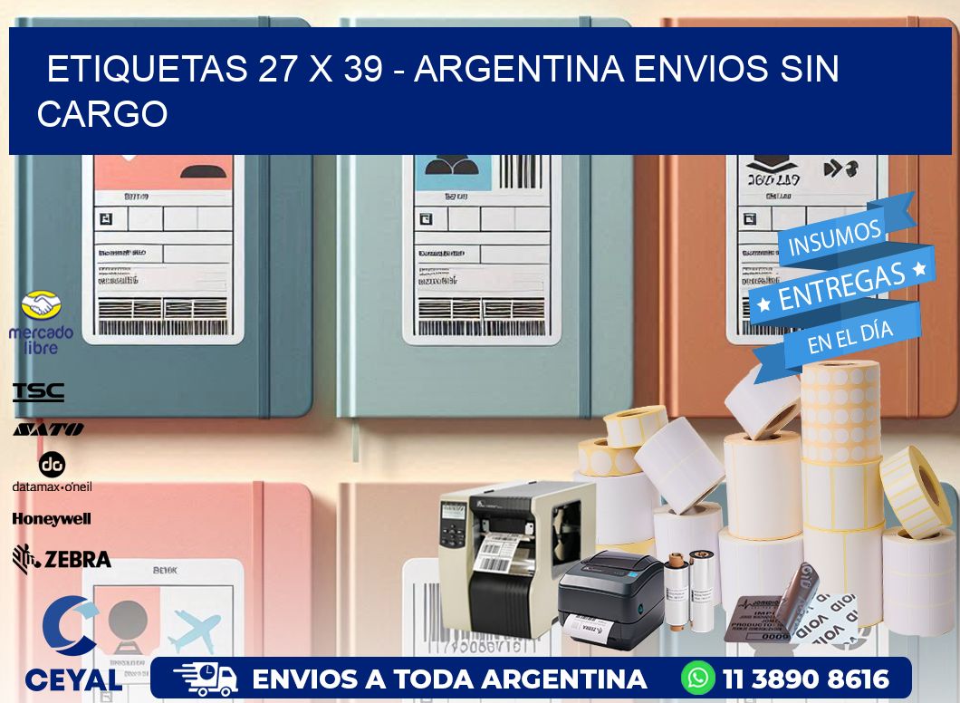 ETIQUETAS 27 x 39 - ARGENTINA ENVIOS SIN CARGO