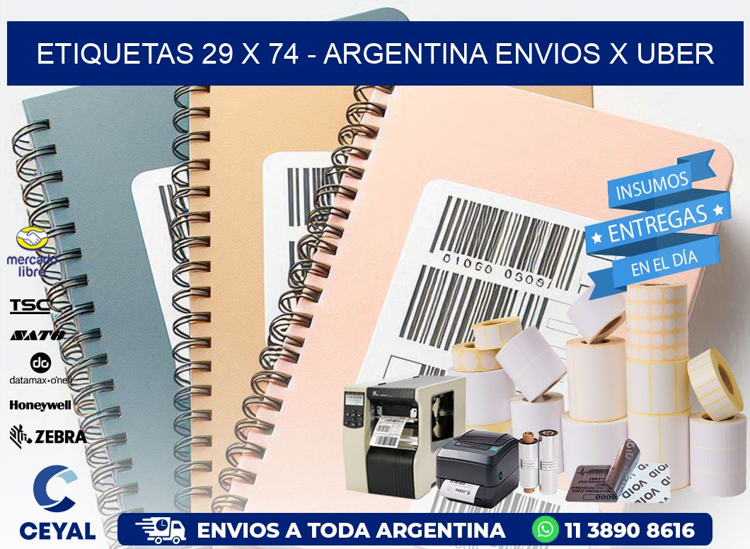 ETIQUETAS 29 x 74 - ARGENTINA ENVIOS X UBER