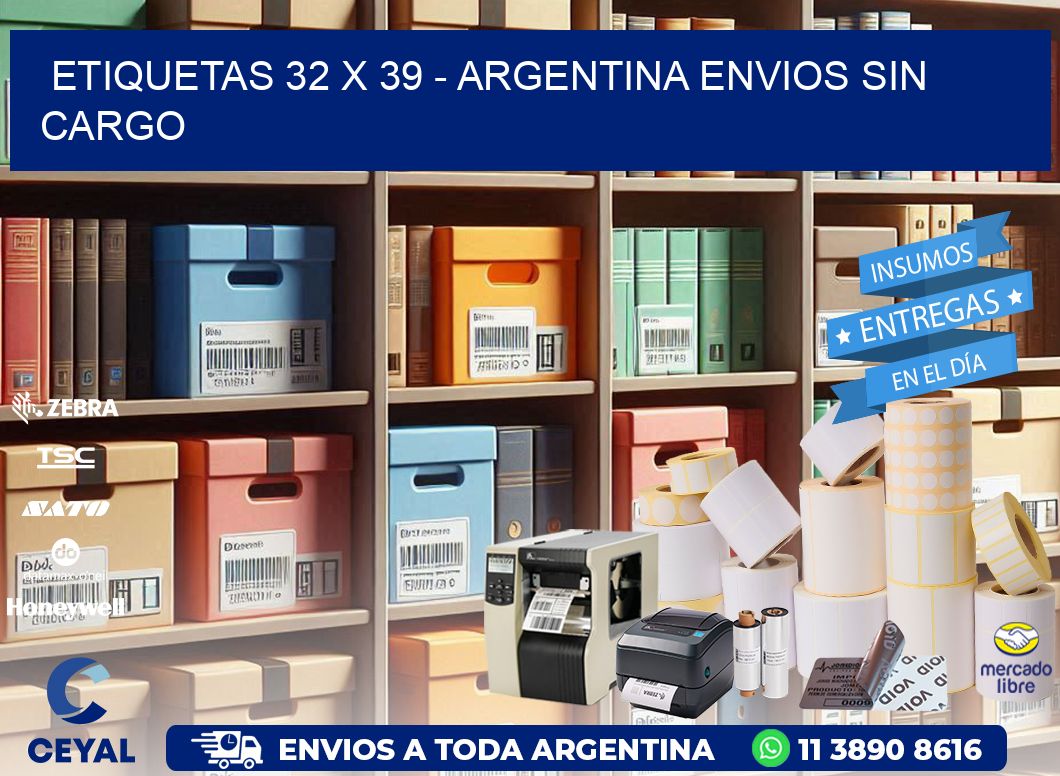 ETIQUETAS 32 x 39 - ARGENTINA ENVIOS SIN CARGO