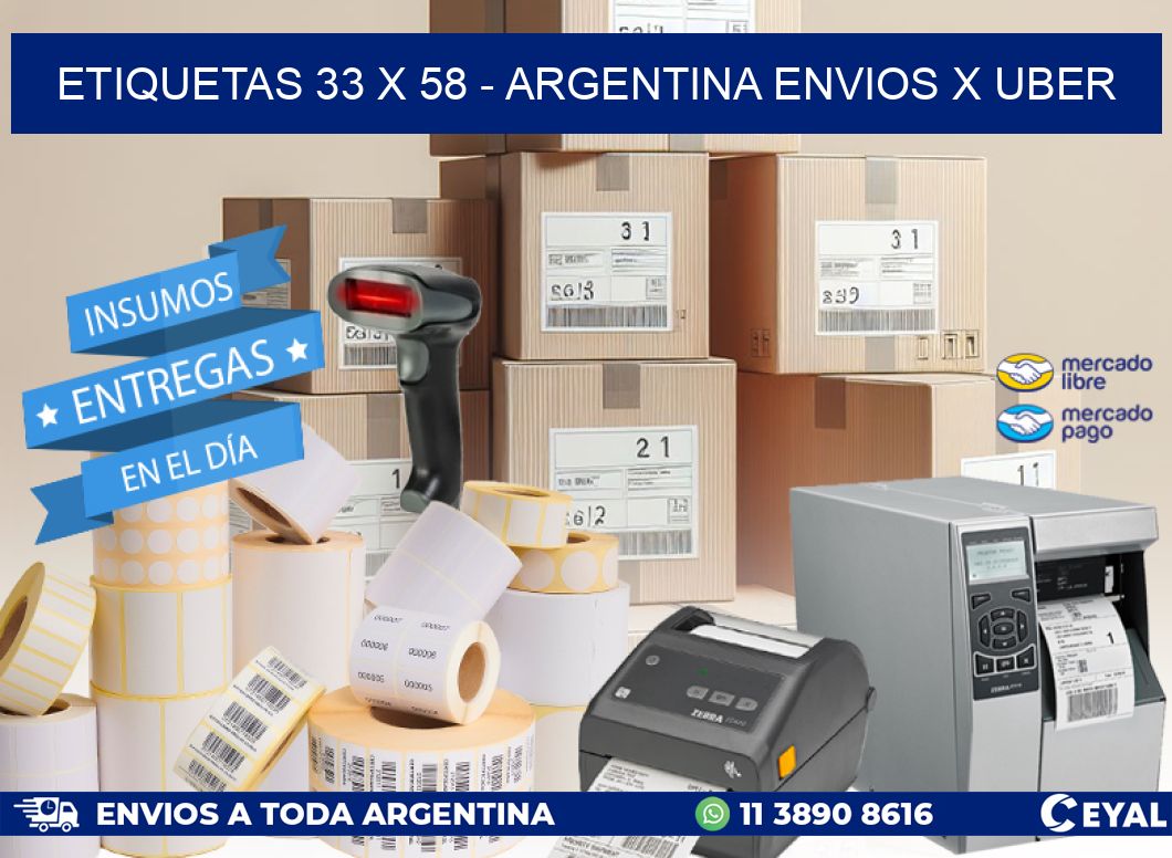 ETIQUETAS 33 x 58 - ARGENTINA ENVIOS X UBER