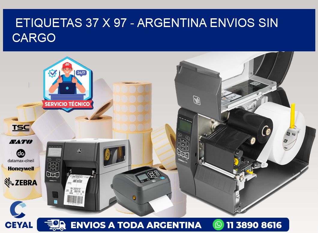 ETIQUETAS 37 x 97 - ARGENTINA ENVIOS SIN CARGO