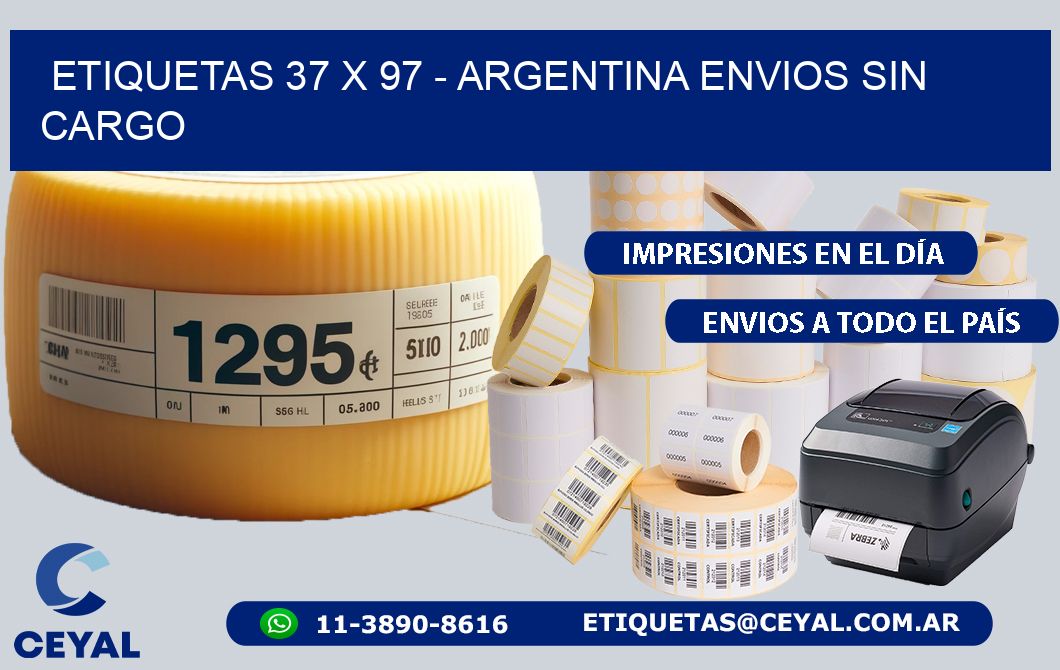 ETIQUETAS 37 x 97 - ARGENTINA ENVIOS SIN CARGO