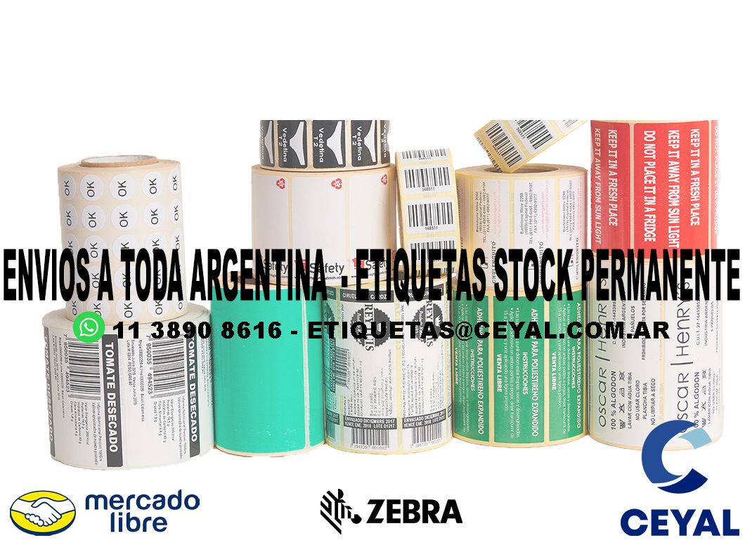 ETIQUETAS 38 x 87 - ARGENTINA ENVIOS SIN CARGO