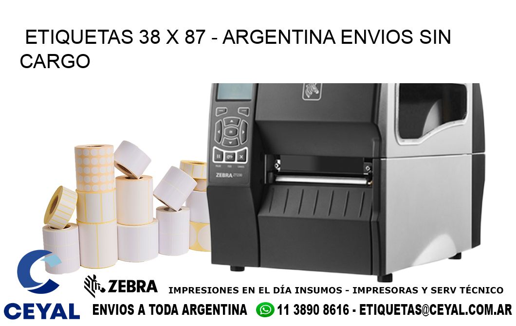 ETIQUETAS 38 x 87 - ARGENTINA ENVIOS SIN CARGO