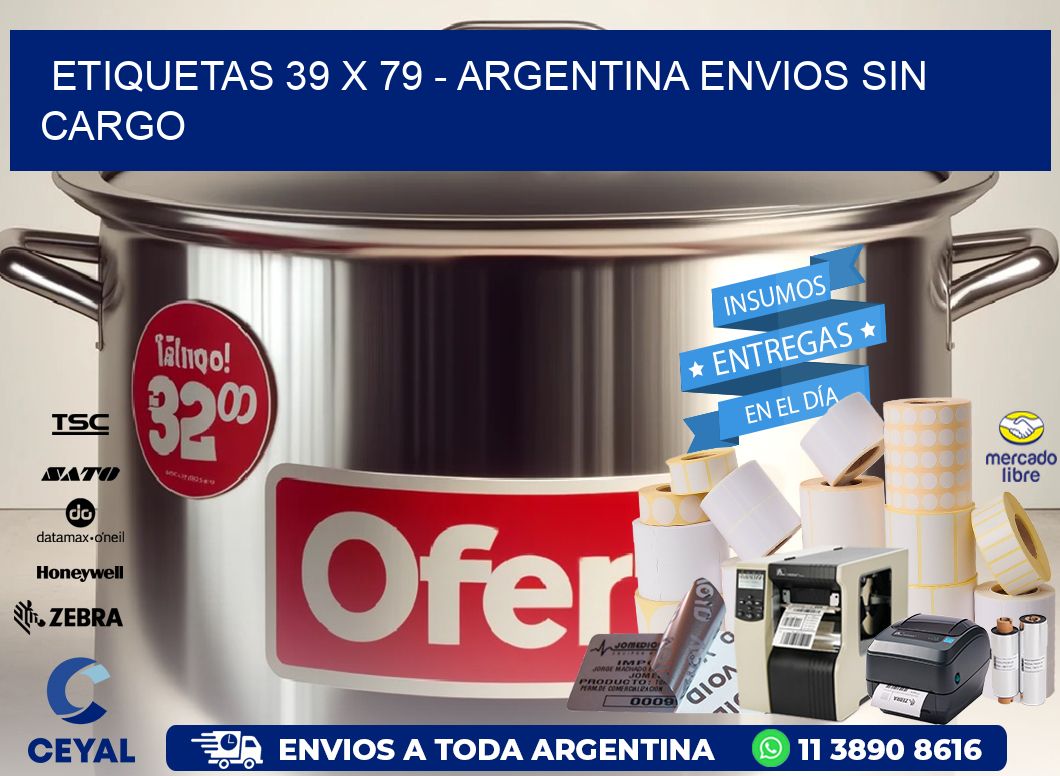 ETIQUETAS 39 x 79 - ARGENTINA ENVIOS SIN CARGO