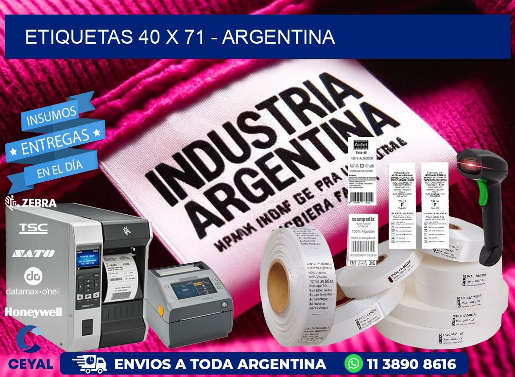 ETIQUETAS 40 x 71 - ARGENTINA