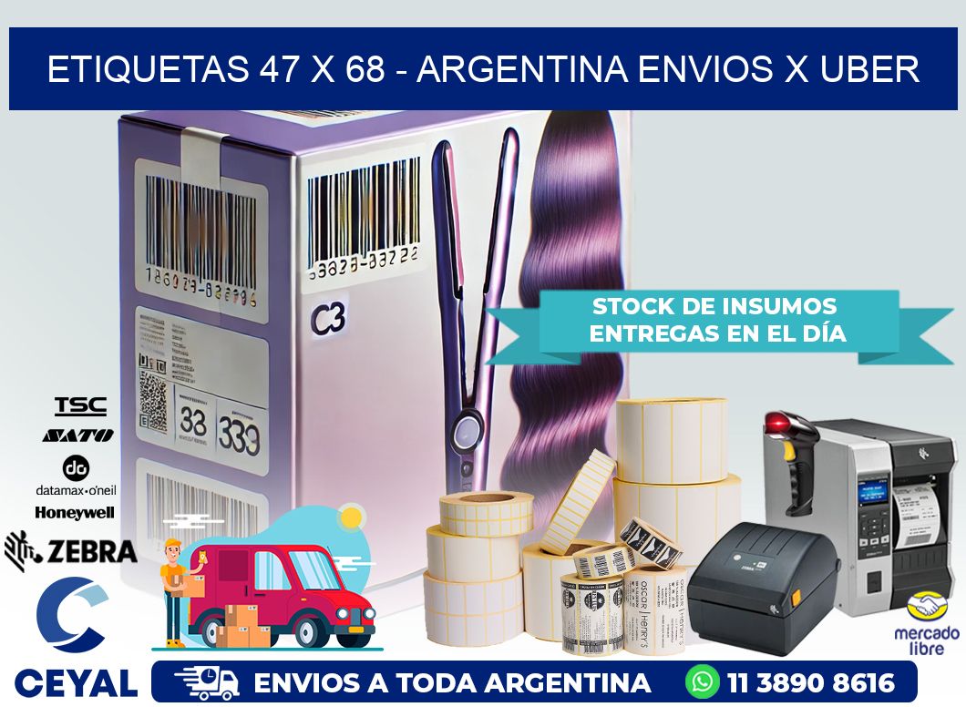 ETIQUETAS 47 x 68 – ARGENTINA ENVIOS X UBER