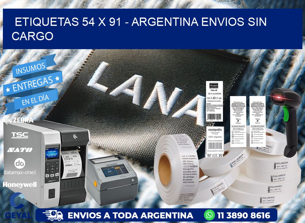 ETIQUETAS 54 x 91 - ARGENTINA ENVIOS SIN CARGO