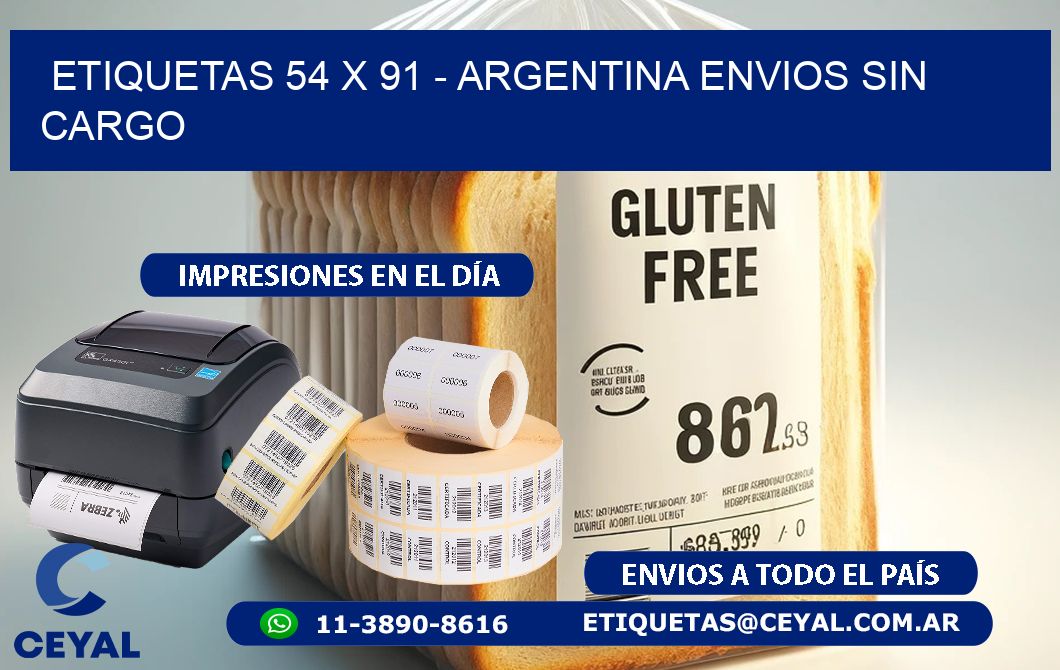 ETIQUETAS 54 x 91 - ARGENTINA ENVIOS SIN CARGO