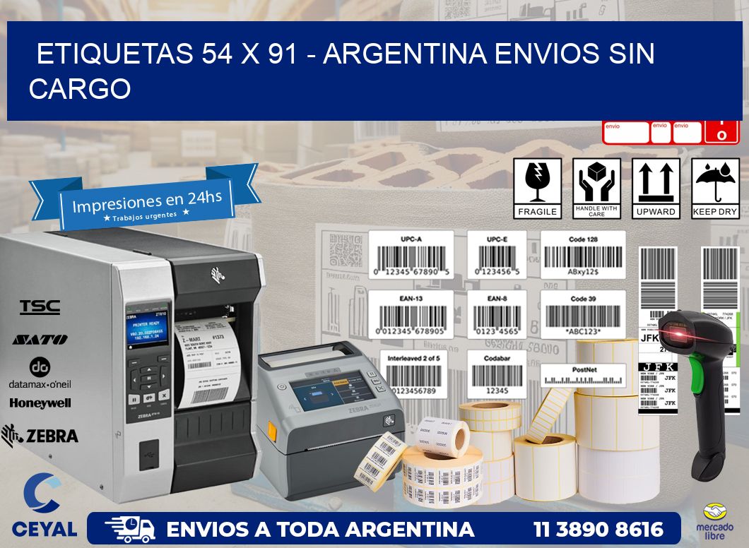 ETIQUETAS 54 x 91 – ARGENTINA ENVIOS SIN CARGO