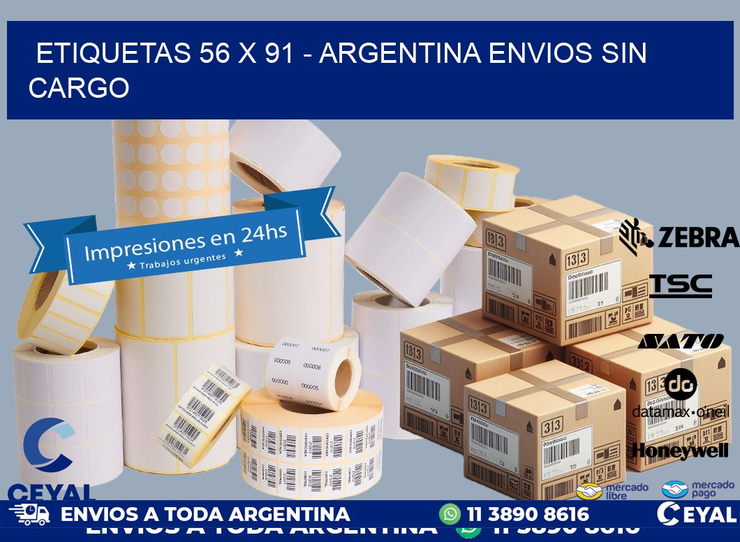 ETIQUETAS 56 x 91 - ARGENTINA ENVIOS SIN CARGO