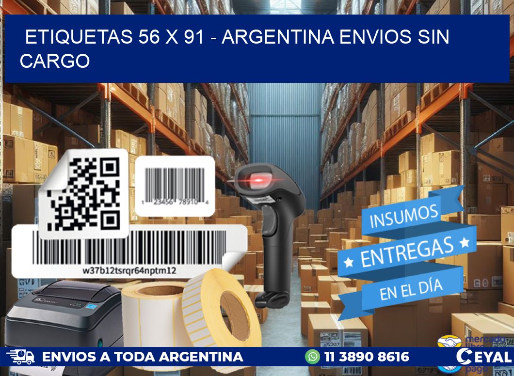 ETIQUETAS 56 x 91 - ARGENTINA ENVIOS SIN CARGO