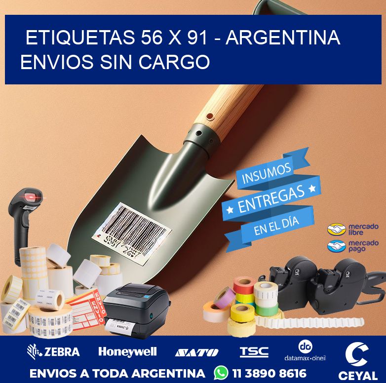ETIQUETAS 56 x 91 - ARGENTINA ENVIOS SIN CARGO