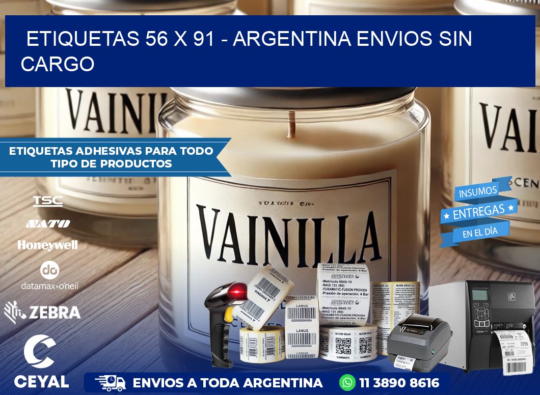 ETIQUETAS 56 x 91 – ARGENTINA ENVIOS SIN CARGO