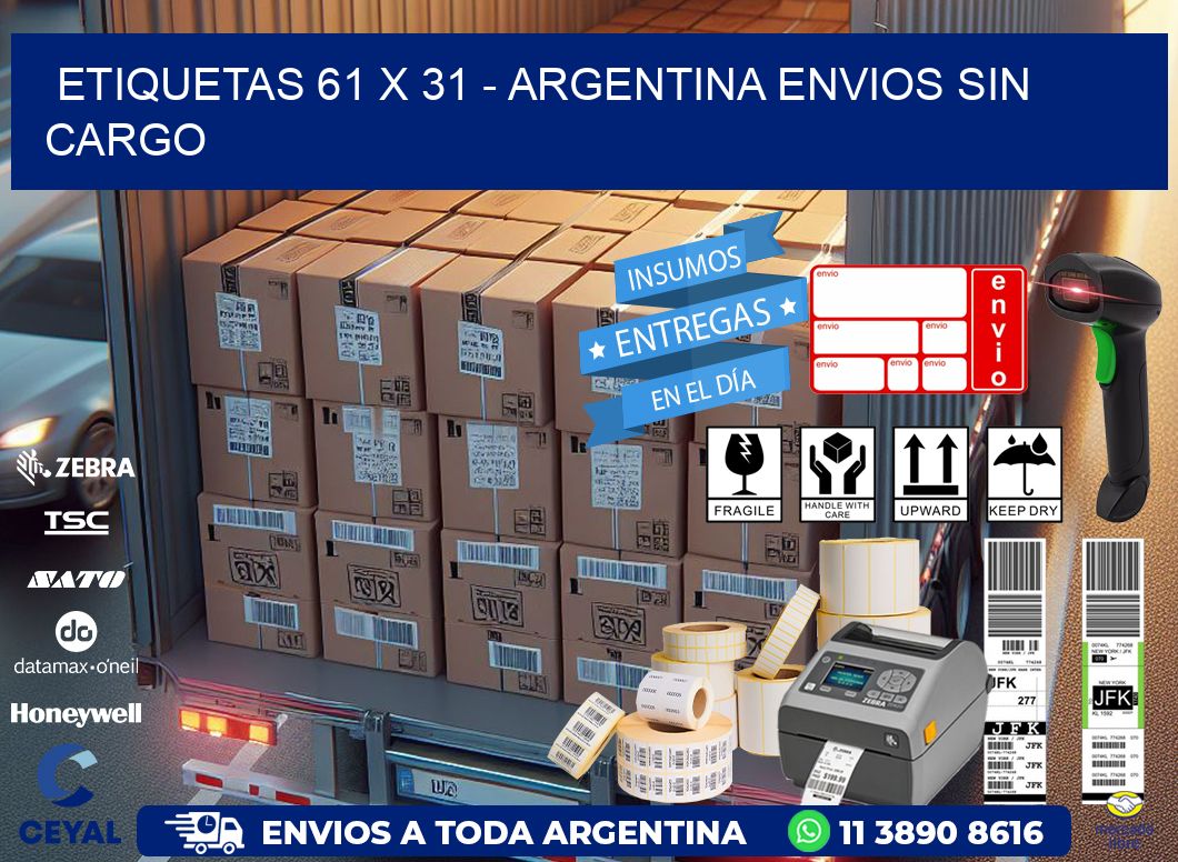 ETIQUETAS 61 x 31 - ARGENTINA ENVIOS SIN CARGO