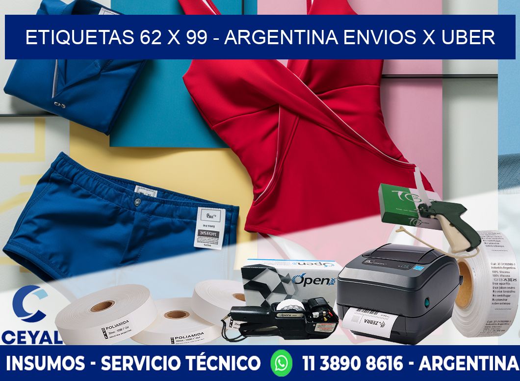 ETIQUETAS 62 x 99 - ARGENTINA ENVIOS X UBER