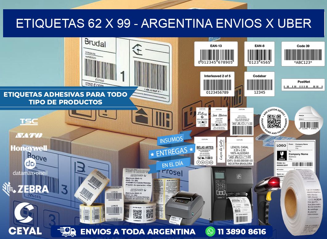 ETIQUETAS 62 x 99 – ARGENTINA ENVIOS X UBER