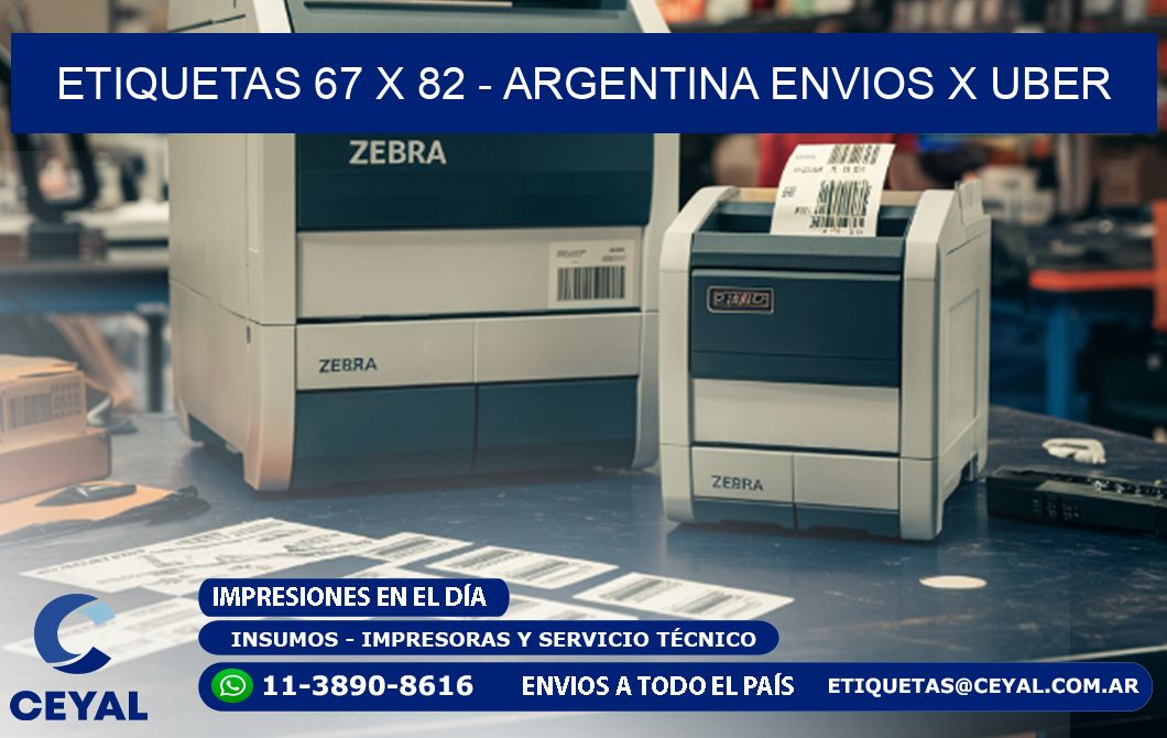 ETIQUETAS 67 x 82 - ARGENTINA ENVIOS X UBER