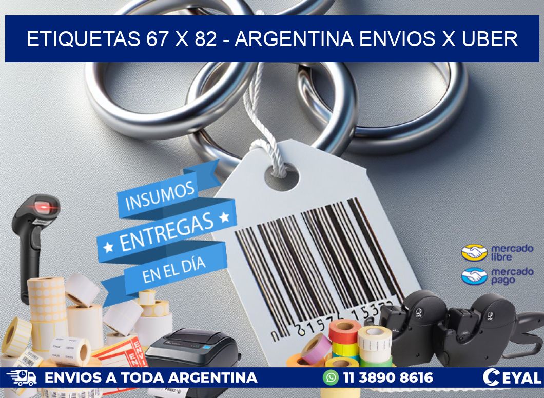 ETIQUETAS 67 x 82 - ARGENTINA ENVIOS X UBER