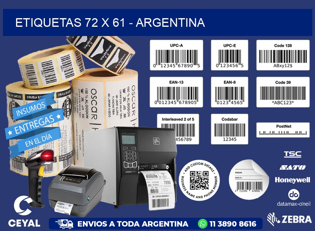 ETIQUETAS 72 x 61 - ARGENTINA