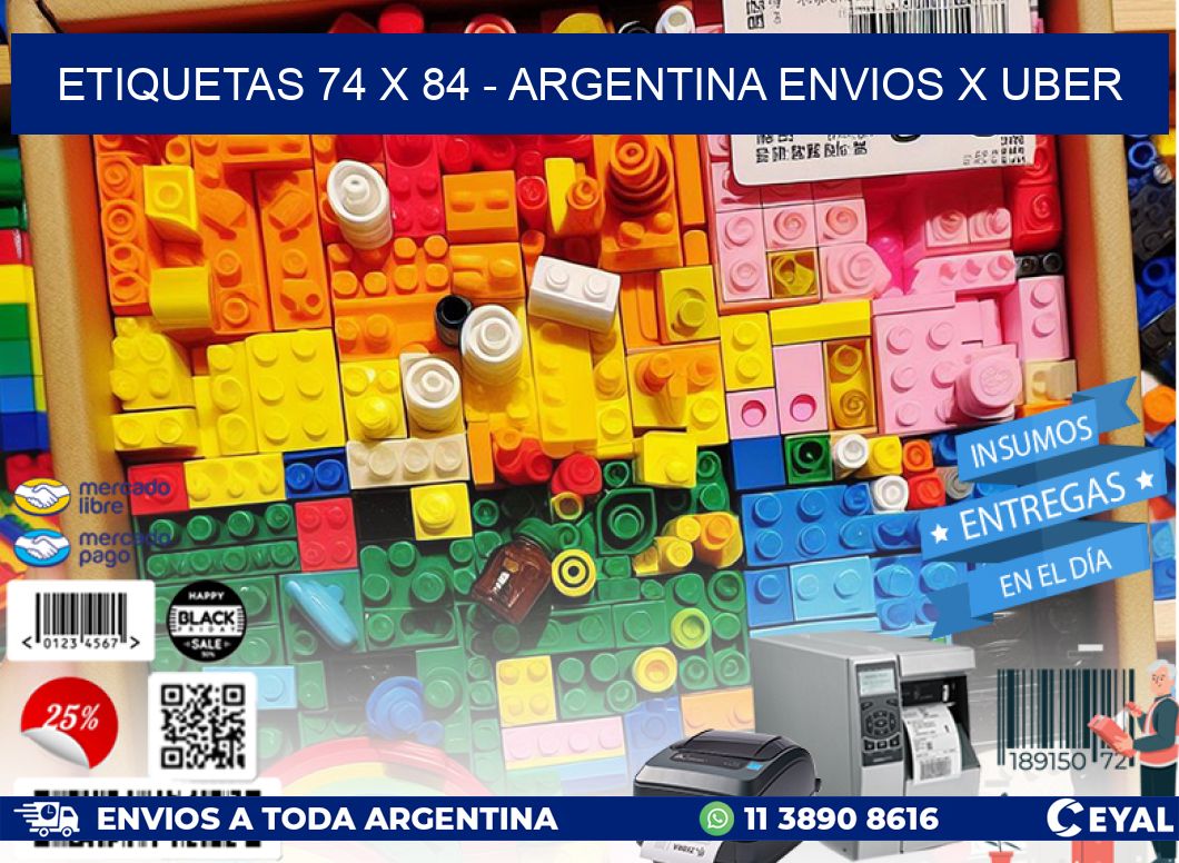 ETIQUETAS 74 x 84 - ARGENTINA ENVIOS X UBER