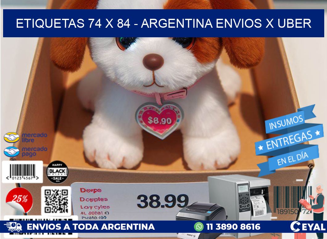 ETIQUETAS 74 x 84 - ARGENTINA ENVIOS X UBER