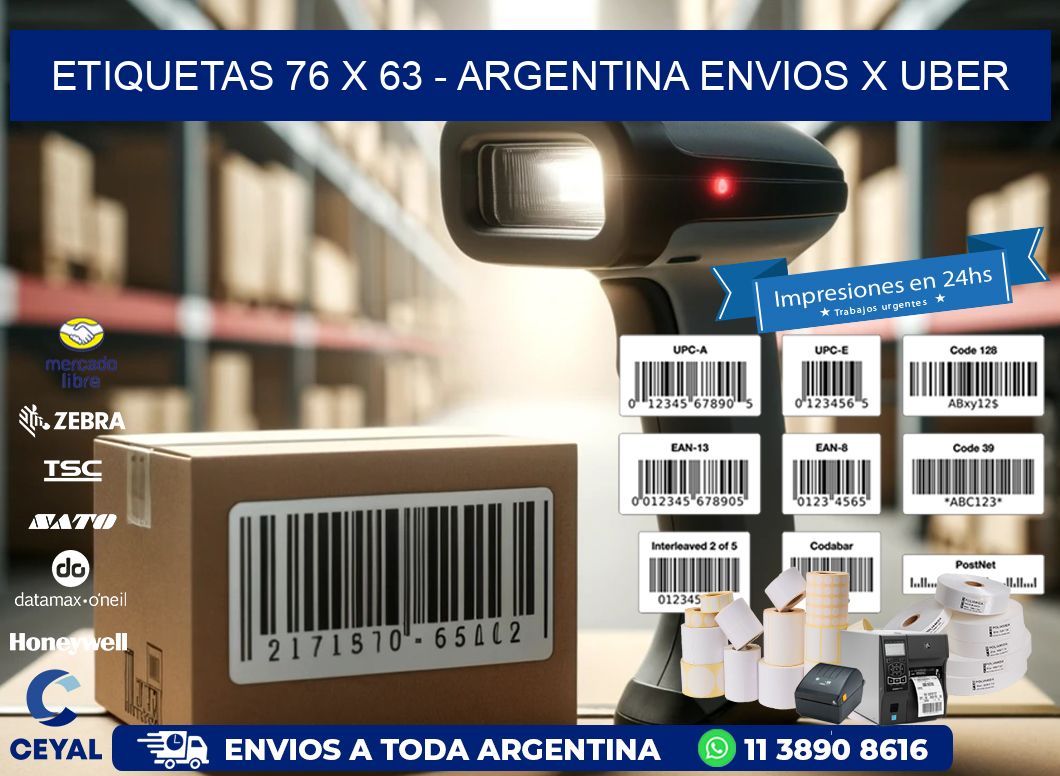 ETIQUETAS 76 x 63 - ARGENTINA ENVIOS X UBER