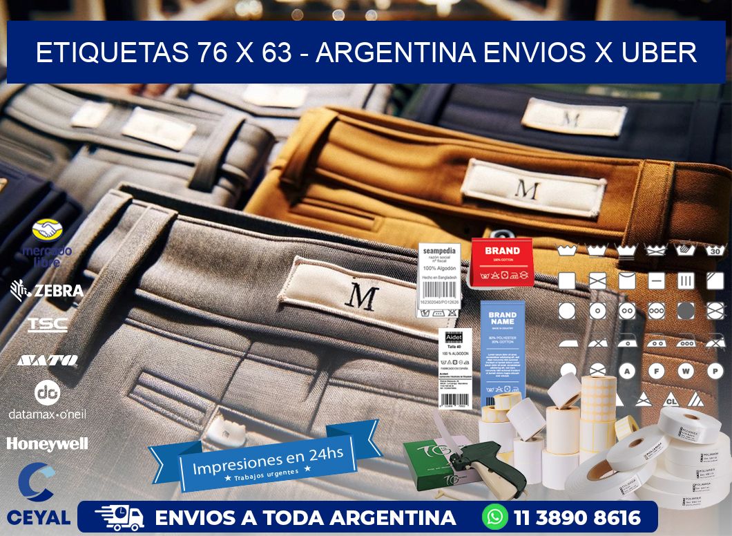 ETIQUETAS 76 x 63 - ARGENTINA ENVIOS X UBER