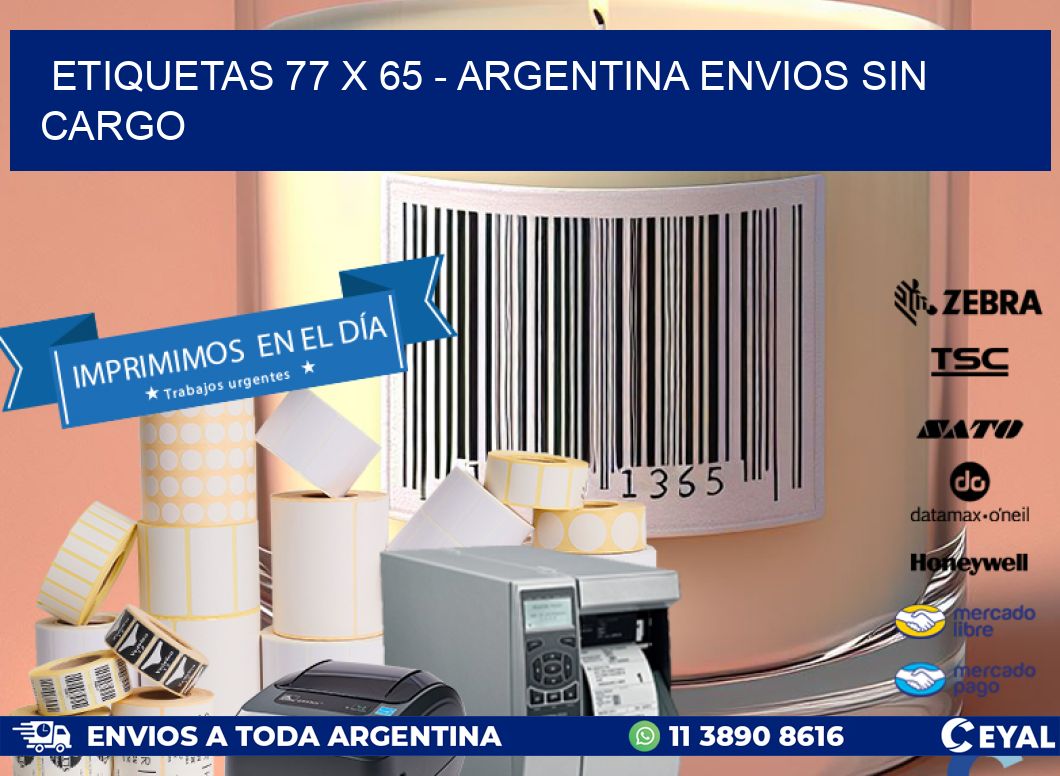 ETIQUETAS 77 x 65 - ARGENTINA ENVIOS SIN CARGO