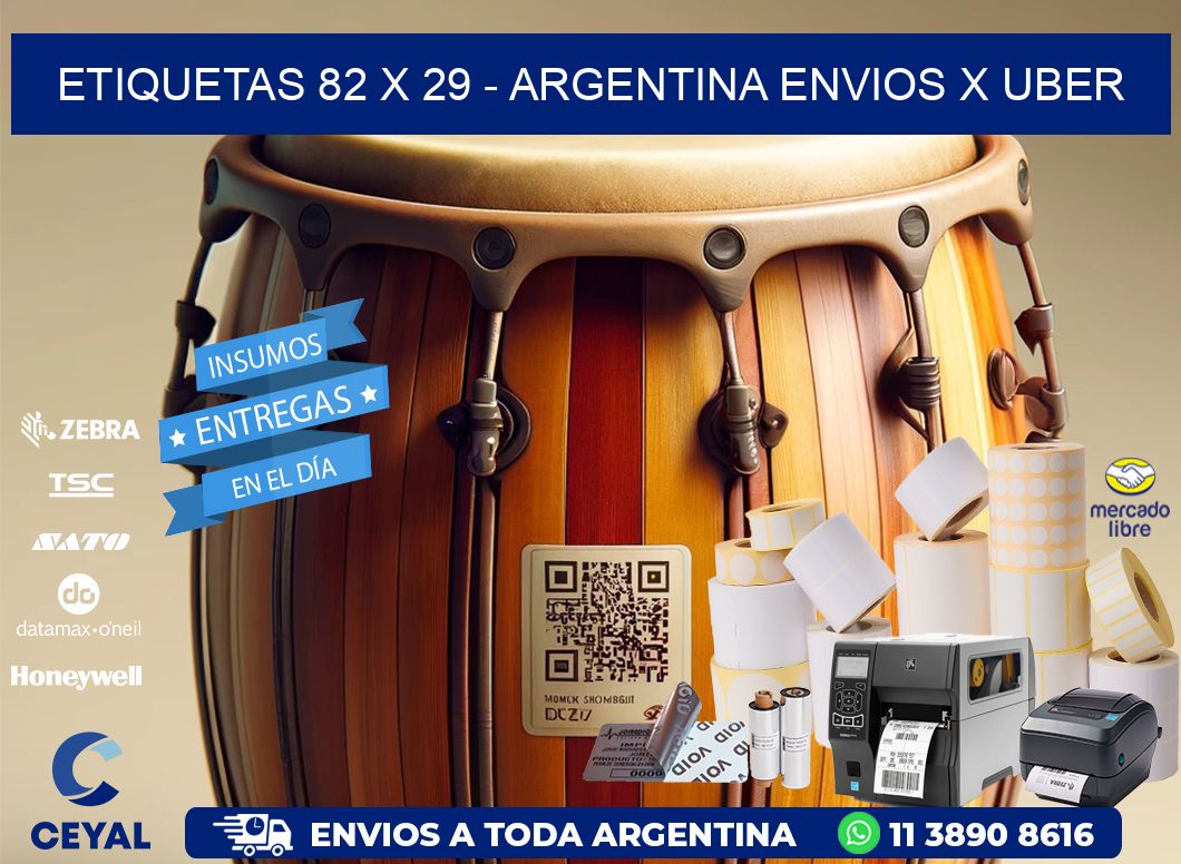 ETIQUETAS 82 x 29 - ARGENTINA ENVIOS X UBER