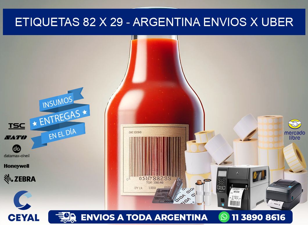 ETIQUETAS 82 x 29 - ARGENTINA ENVIOS X UBER