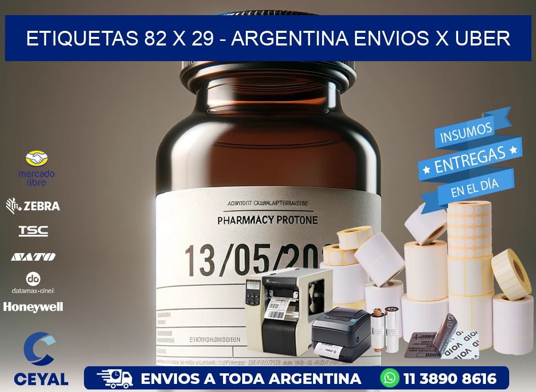 ETIQUETAS 82 x 29 – ARGENTINA ENVIOS X UBER