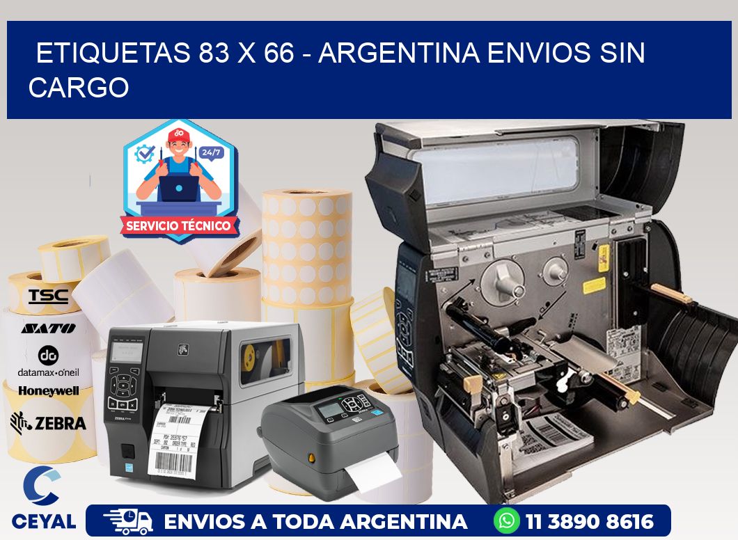 ETIQUETAS 83 x 66 - ARGENTINA ENVIOS SIN CARGO