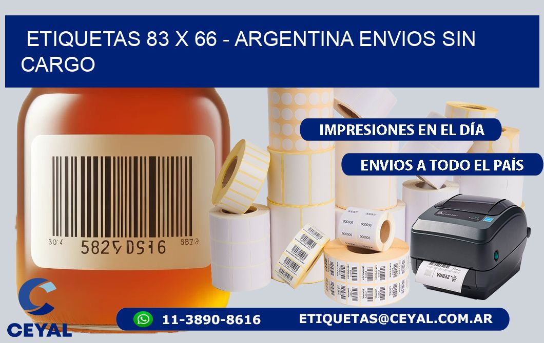 ETIQUETAS 83 x 66 - ARGENTINA ENVIOS SIN CARGO