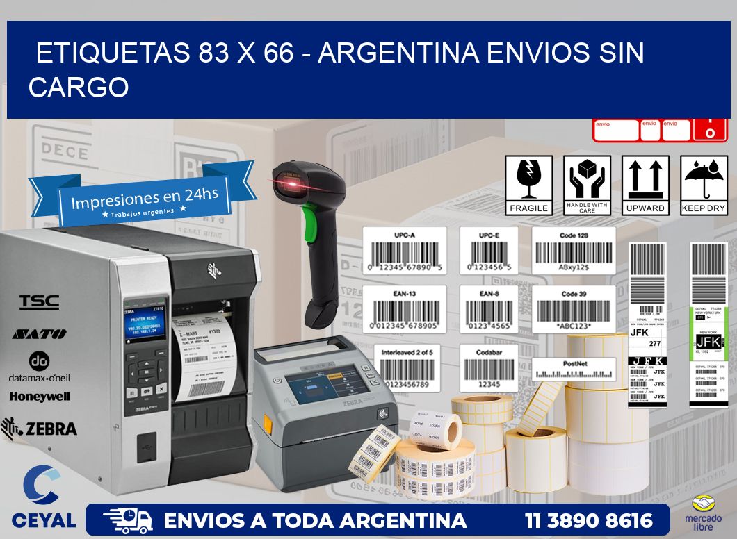 ETIQUETAS 83 x 66 – ARGENTINA ENVIOS SIN CARGO