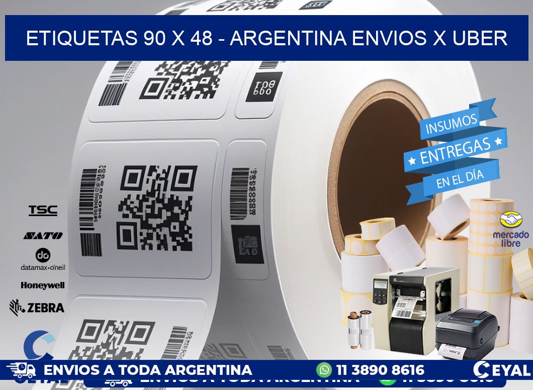 ETIQUETAS 90 x 48 - ARGENTINA ENVIOS X UBER