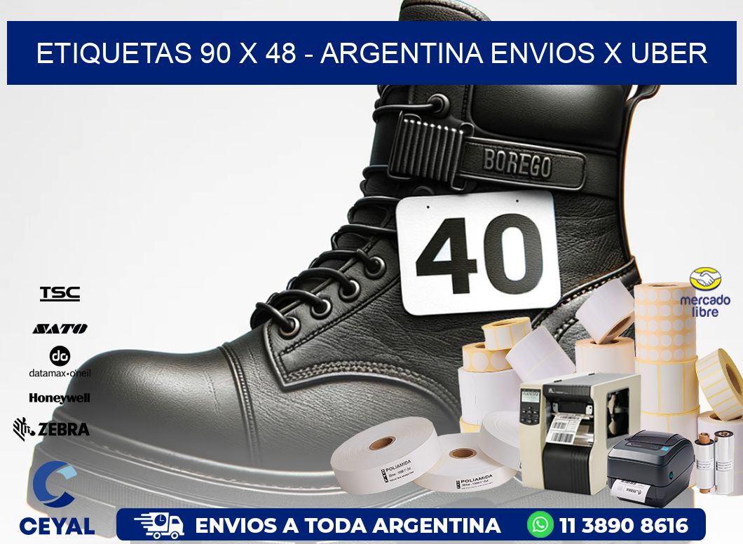 ETIQUETAS 90 x 48 - ARGENTINA ENVIOS X UBER