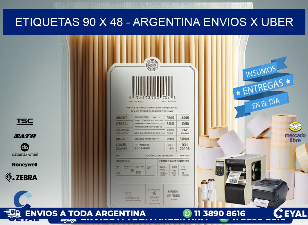 ETIQUETAS 90 x 48 - ARGENTINA ENVIOS X UBER