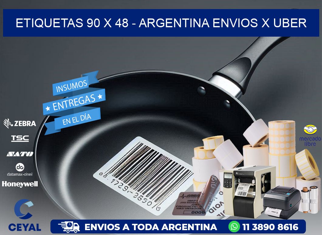 ETIQUETAS 90 x 48 - ARGENTINA ENVIOS X UBER