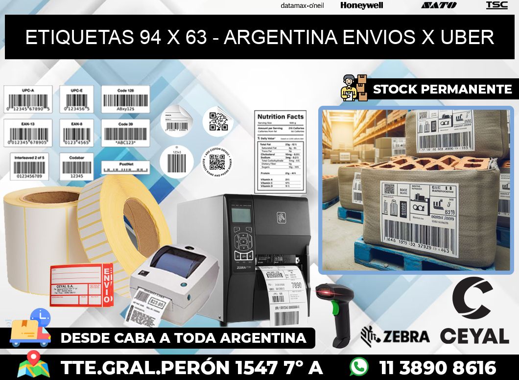 ETIQUETAS 94 x 63 – ARGENTINA ENVIOS X UBER