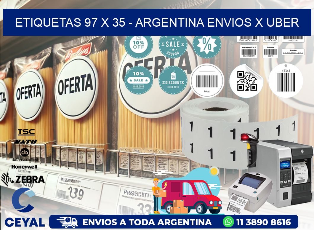 ETIQUETAS 97 x 35 - ARGENTINA ENVIOS X UBER