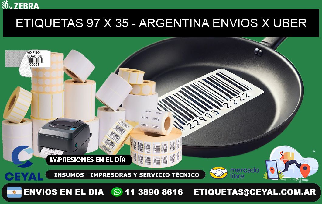 ETIQUETAS 97 x 35 - ARGENTINA ENVIOS X UBER