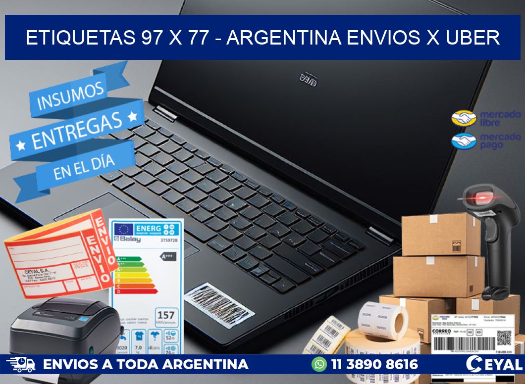 ETIQUETAS 97 x 77 - ARGENTINA ENVIOS X UBER