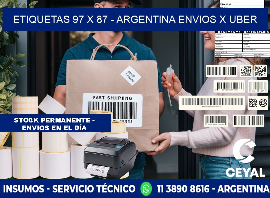 ETIQUETAS 97 x 87 - ARGENTINA ENVIOS X UBER