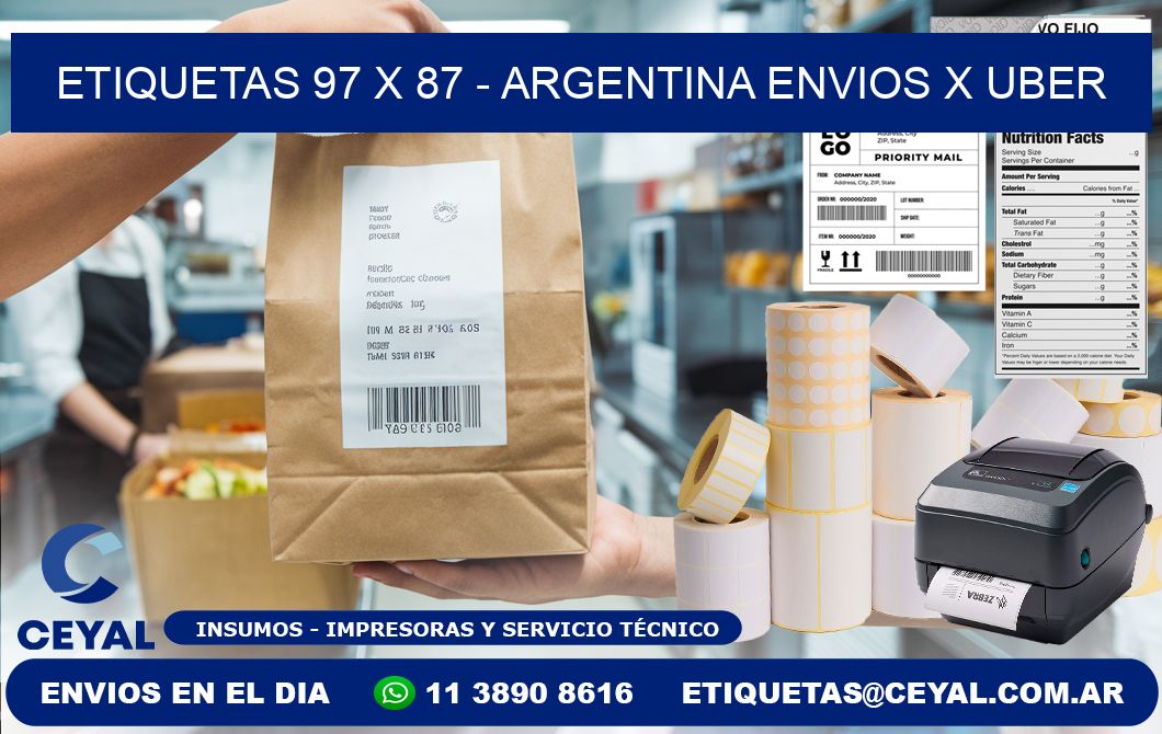 ETIQUETAS 97 x 87 - ARGENTINA ENVIOS X UBER