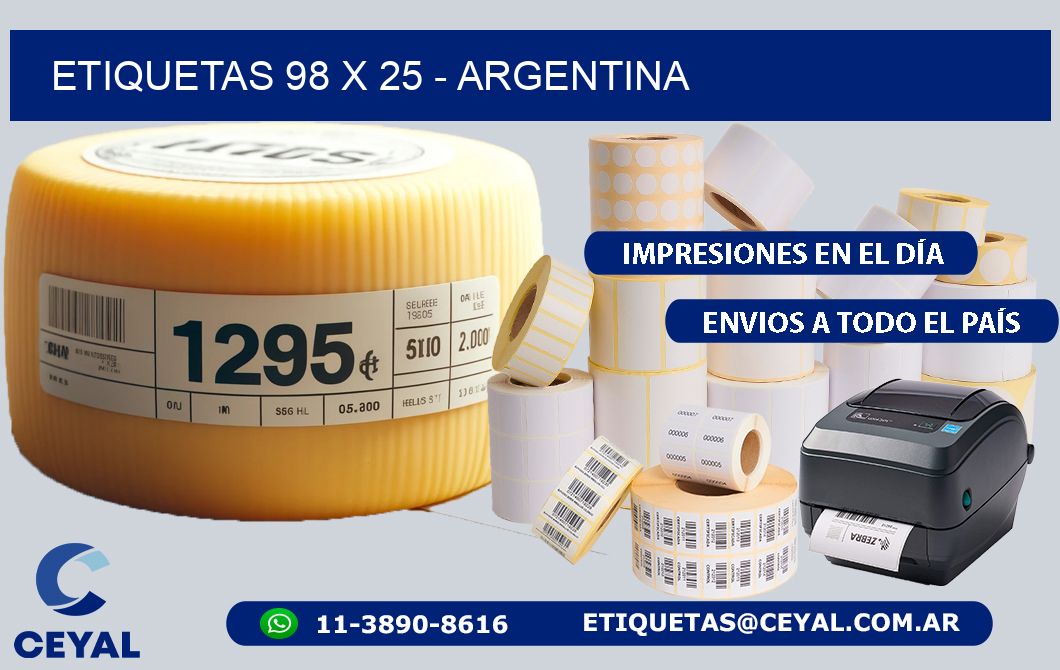 ETIQUETAS 98 x 25 - ARGENTINA