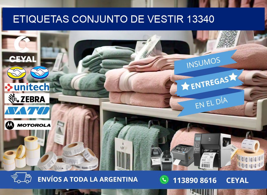 ETIQUETAS CONJUNTO DE VESTIR 13340