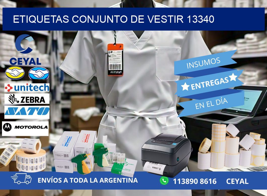 ETIQUETAS CONJUNTO DE VESTIR 13340