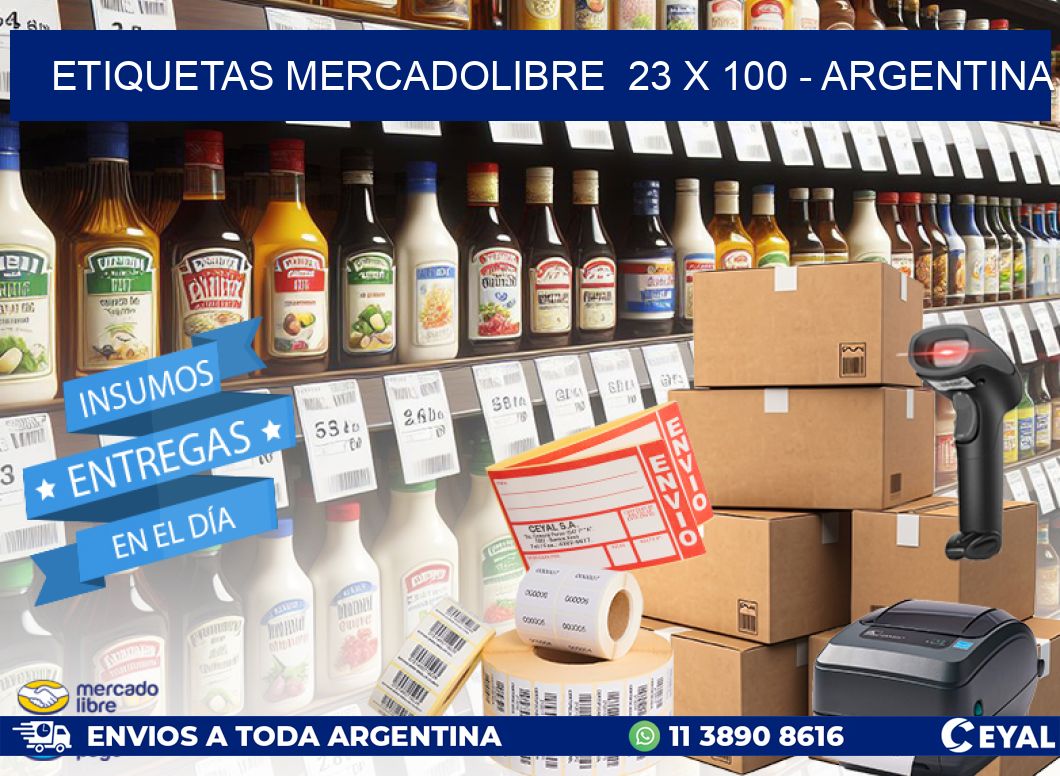 ETIQUETAS MERCADOLIBRE  23 x 100 - ARGENTINA