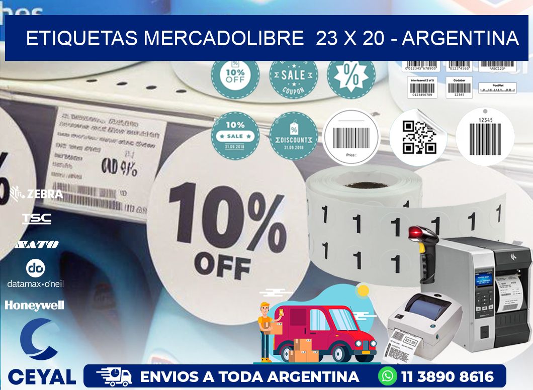 ETIQUETAS MERCADOLIBRE  23 x 20 - ARGENTINA